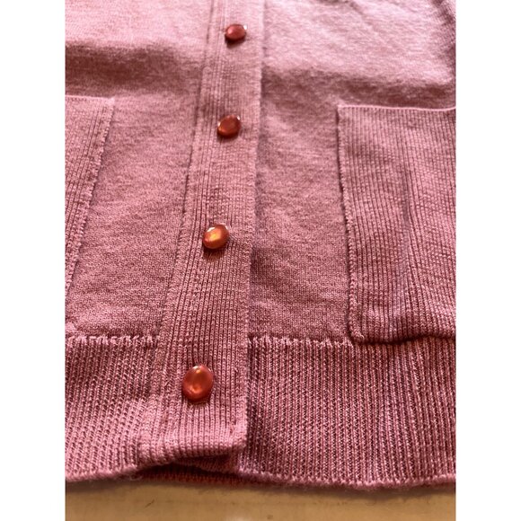 NWT-The Edinburgh Woollen Mill 100% lambswool Rose Pink Size L cardigan sweater - Picture 7 of 12